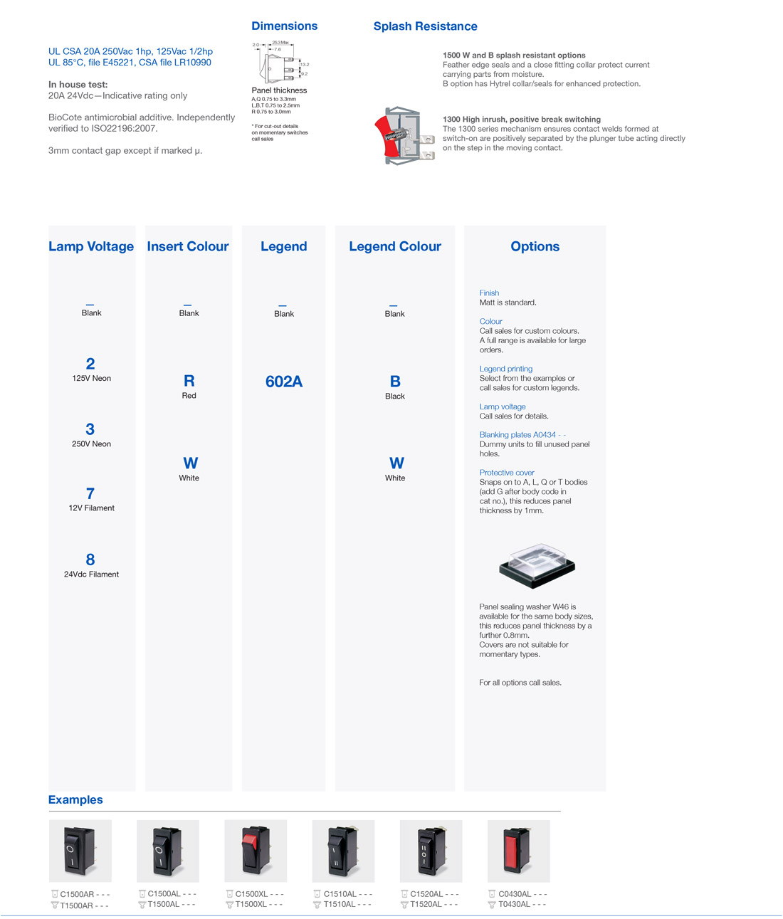 Standard & 1300 High Inrush Switches - 1500 Series