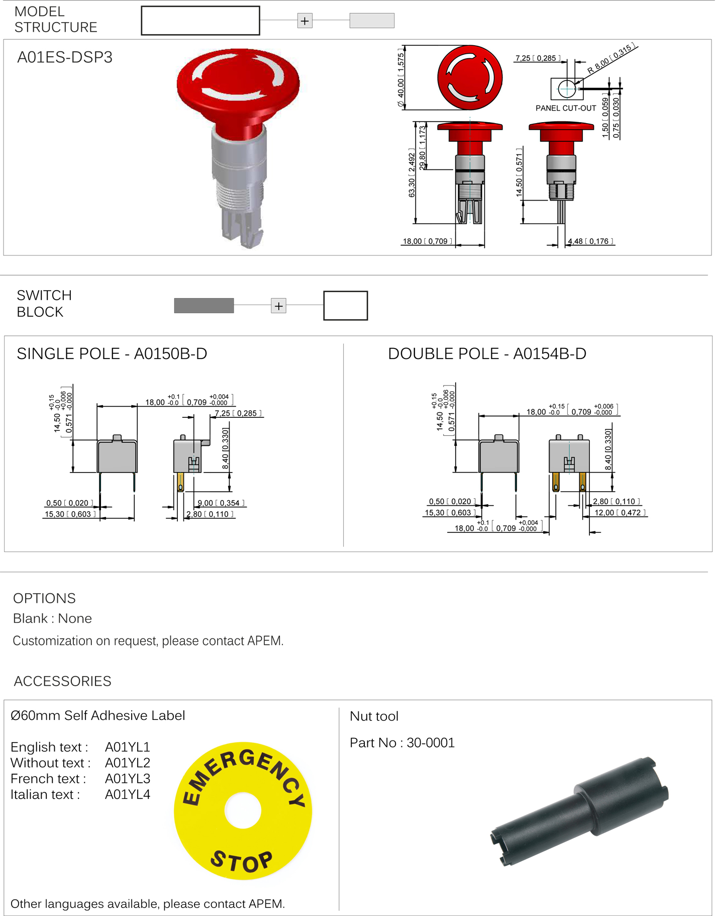 Interrupteur Bouton D'Arrêt D'Urgence IDEC HW-CB02 - Neuf, Pièce De Rechange Sécurité