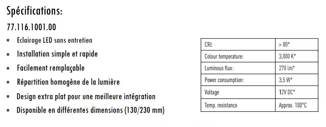 Spécification éclairage LED