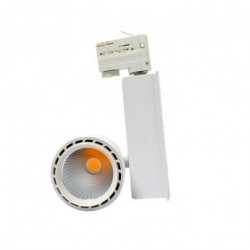 Spot LED sur Rail avec Adaptateur 3 allumages Blanc 40W 3000°K