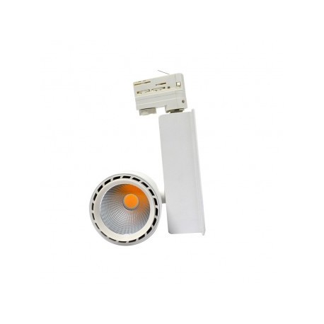 Spot LED sur Rail avec Adaptateur 3 allumages Blanc 40W 3000°K