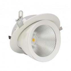 Spot LED Escargot Rond Inclinable et Orientable avec Alimentation Electronique 30W 3000°K