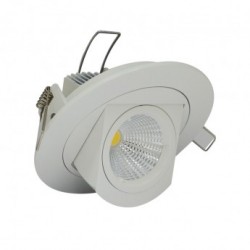 Spot LED Escargot Rond Inclinable et Orientable avec Alimentation Electronique 10W 4000°K