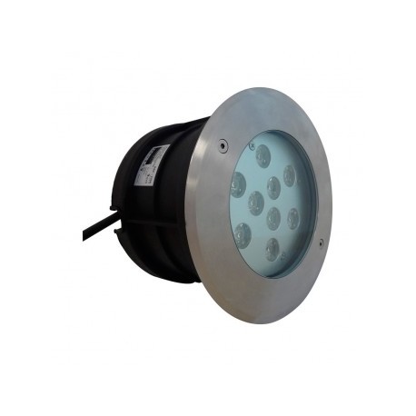 Spot LED Encastre Sol Rond Inox 9W