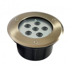 Spot LED Encastre Sol Rond Inox 6W