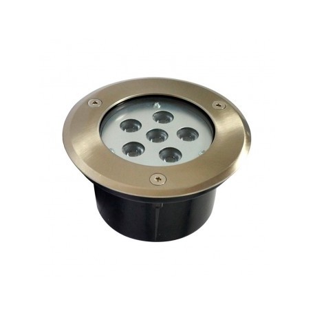 Spot LED Encastre Sol Rond Inox 6W